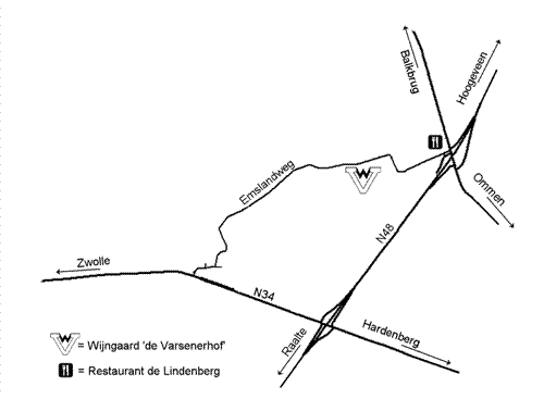 Routeplaatje naar wijngaard 'de Vasenerhof'